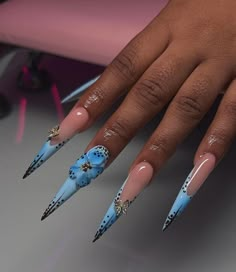 Ratchet Nails, Stilleto Nails Designs, Punk Nails, Girly Acrylic Nails, Stiletto Nails Designs, Her Nails, Short Square Acrylic Nails, Exotic Nails, Long Acrylic Nails Coffin