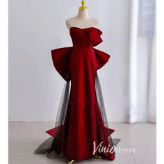 Bow Prom Dress, Beautiful Prom Dress, Prom Dress Burgundy, Formal Prom Dresses Long, Beaded Party Dress, Long Party Dress, Dresses Mermaid, Tulle Ball Gown, Beautiful Prom Dresses