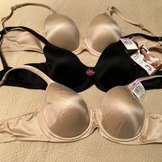 Playtex Secrets Underwire Bras, 2 Beige, 1 Black. One Beige And The Black Have Tags. One Beige Is Nwot. Cheap Beige Underwire Intimates, Beige Stretch Underwire Bra, Black Underwire Swimwear, Bra Friendly, Beige Underwire Seamless Bra, Playtex Bras, Underwire Bra, Black And Tan, Women's Intimates, The Secret