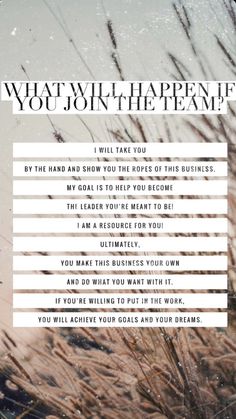 a poster with the words what will happen if you join the team?