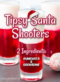 two shot glasses filled with red liquid and candy canes