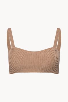 Brûlée Elegant Ribbed Cropped Crop Top, Beige Ribbed Knit Crop Top, Elegant Knit Cropped Top, Soft Knits, Sea Shells, Bralette, Merino Wool, Barcelona, Slip On