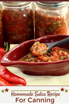 homemade salsa recipe for canning with red peppers