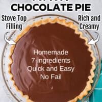 a chocolate pie sitting on top of a table