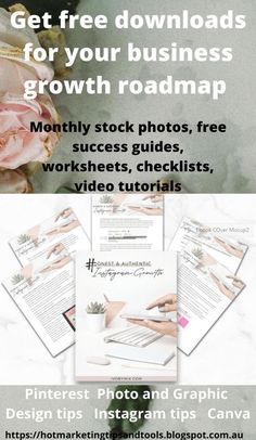 an advertisement for a website with flowers and text on it that reads get free videos for your business growth roadmap