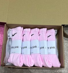 Brand new Nike crew socks hand dyed Size 2-4 5-8 and 8-11 uk sizes. 5 baby pink Nike Crew Socks, Pretty Sneakers, Baby Rosa, Trendy Socks, Pretty Shoes Sneakers, Nike Socks, Pink Socks