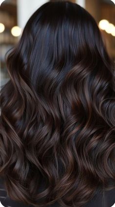 Dark Hair With Dark Balayage, Dark Hair Color Money Piece, Dark Long Hair Styles, Fall Hair Color For Black Hair Balayage, Brunette Balayage Hair Black, Dark Brown On Black Hair, Espresso Balayage Dark Brown, Balayage For Dark Black Hair