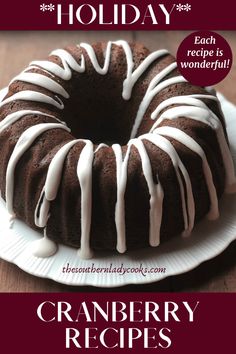 a close up of a cake on a plate with icing drizzled