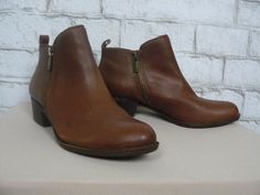 $139 Lucky Brand Toffee Brown Leather Low Heel Basel Bootie 6.5 NEW L515 Basel, Toffee, Low Heels, Bootie, Lucky Brand, Brown Leather, Leather Upper, The Top, Heels