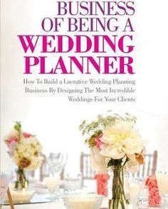 a wedding planner book with flowers in vases