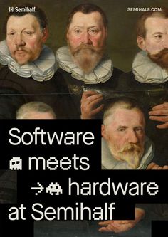 the cover of software meets hardware at semhaff, with an image of four men