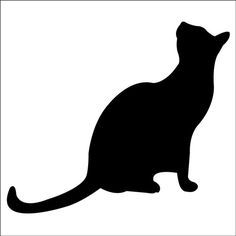 a black and white silhouette of a cat