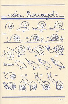 an old book with numbers and symbols in blue ink on white paper that says, exes & escarots