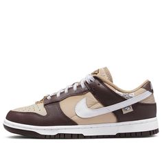 (WMNS) Nike Dunk Low 'Light Orewood Brown' DX6060-111 (SNKR/Gold/Skate/Casual/Women's/Classic) Brown Nike Skate Shoes For Sports, Brown Sneakers With Speckled Midsole For Skateboarding, Brown Skateboarding Sneakers With Speckled Midsole, Nike Brown Skate Shoes For Skateboarding, Brown Nike Skate Shoes For Skateboarding, Brown Nike Dunks Outfit, Brown Dunks, Nike Dunks Outfit, Dunks Outfit