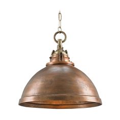 an antique style pendant light hanging from a chain on a white background with clippings