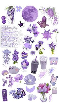 the purple stickers are all over the place to be used for decor and decoration