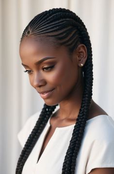 Cornrow Ponytail Styles, Cornrow Ideas, Protective Styles For Natural Hair Short, Half Cornrows, Women Cornrows, Side Cornrows, Cornrow Ponytail, Cornrows Braids For Black Women, Natural Braided Hairstyles