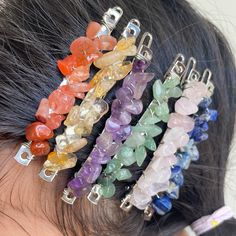 Brief Concept: Our Crystal Cascade Hair Barrette is the perfect hair accessory to add a touch of elegance and sparkle to any summer look.Made with high quality crystals. This handmade piece not only enhances your hairstyle but also brings positive energy with its healing crystal properties.The quartz barrette features gemstones carefully selected for their unique beauty and metaphysical properties.Whether you're attending a wedding.enjoying a festival.or simply want to elevate your everyday style.our Crystal Cascade Hair Barrette is a must have.It's an ideal personalised gift for her that embodies both boho and minimalist vibes.Complete your outfit with this stunning hair accessory and let it be a reminder of positivity and grace throughout the summer season. Jewelry Crystal, Crystal Hair, Quartz Rose, Keep Jewelry, Summer Jewelry, Hair Barrettes, Green Aventurine, Perfect Hair, Barrettes