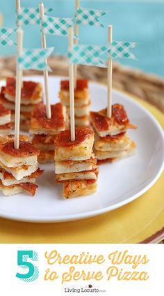 five creative ways to serve pizza on a plate with toothpicks in the shape of boats