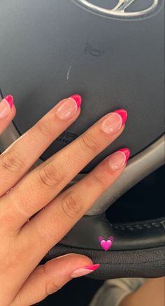 Pink Tip Nails, Pink Nail, Pink Acrylic Nails