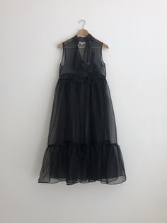 Black Mid Length Dress, Silk Organza Dress, Mid Length Dress, Organza Dress, Silk Slip, Silk Organza, Henri Bendel, Mid Length Dresses, Midi Length Dress