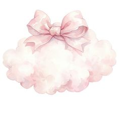 a pink cloud with a big bow on top