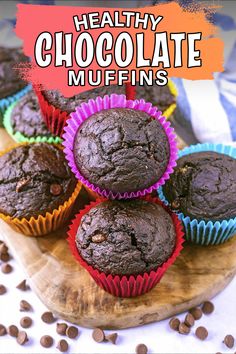 Chocolate muffins with a text title overlay. Muffins With Veggies, Healthy Chocolate Muffins, Healthy Pies, Veggie Muffins, Healthy Cheesecake, Quick Breakfast Recipes, Fussy Eaters, Vegetarian Snacks, Healthy Cake