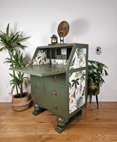 writing desk - Google Search Green Writing, Smart Desk, Vintage Cabinets, Vintage Desk