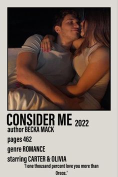 Polaroid poster including a picture of Carter and Olivia from the book Consider Me 2022 by Becka Mack from the Playing for Keeps series. 462 pages. Romance. 'I one thousand percent love you more than Oreos.' Play Me By Becka Mack, Playing For Keeps Becka Mack, Consider Me Aesthetic, Consider Me Becka Mack Aesthetic, Consider Me Becka Mack, Consider Me By Becka Mack, Becka Mack, Books Romance Novels