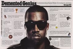 a man with sunglasses on top of a newspaper article about men's genius