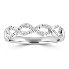 Simply beautiful, this Diamond Infinity Ring with 0.25ct Diamonds in 9K White Gold features 50 dazzling Diamonds for an absolutely stunning look. Polished with an elegant shine, pair this with a matching White Gold accessory for the ultimate look. Material: 9K White Gold Stone: 0.25ct G-H I1 Diamond Diamond Infinity Ring, Police Jewelry, Infinity Diamond Ring, Look Polished, Gold N, Infinity Ring, Gold Stone, Pearl Types, Gold Accessories