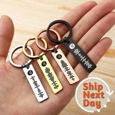 *SHIPPING UPGRADE AVAILABLE AT CHECKOUT - Spotify Keychain   - Available in Black, Gold, Silver, and Rose Gold.   - Sleek and modern design for a statement keyring. - Size:   - Dimensions: 50mm x 12mm.   - Perfect for showcasing custom text and icons. - Customization Options:   - Personalize with any text or icon in any language.   - Add your name, a special message, or a meaningful symbol. - Scannable Code Music Keychains:   - Scan for instant access to songs, playlists, or artists.   - Merging Wedding Decoration Pictures, Wedding Rings Pictures, Spotify Code Keychain, Wedding Picture List, Spotify Keychain, Wedding Party Pictures, Reception Pictures, Ideas Wedding Party, Glass Plaques