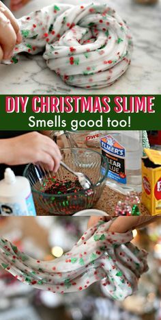 diy christmas slime smells good too with sprinkles on them