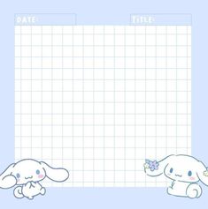 an elephant and bunny holding hands in front of a blank paper with the word date on it