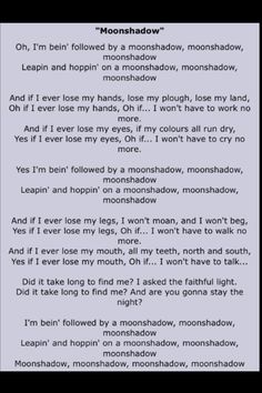 a poem written in black and white with the words moonhadd'on it