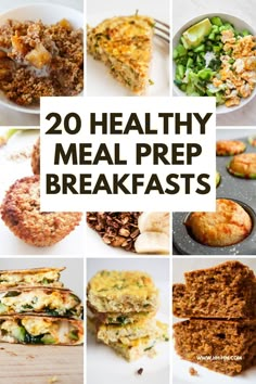 20 healthy meal prep breakfasts with the title overlaying it's image