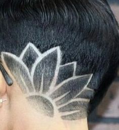 Flower Undercut, Shave Designs, Hair Tattoo Designs, Short Hair Designs