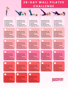 28-Day Wall Pilates Challenge Wall Pilates Workout 28 Days, 28 Pilates Challenge, 28 Day Pilates Challenge Free, 28 Day Dance Challenge, Wall Pilates Free Plan, Pilates Challenge 30 Day Beginner, 28day Wall Pilates Challenge Free, Wall Pilates Workout 30 Day Challenge, Pilates Muscle Building