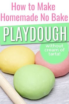 how to make homemade no bake playdough without cream or tartar?