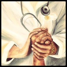 a drawing of a doctor holding his hands together