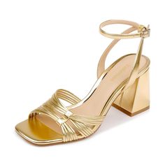 PRICES MAY VARY. 💃Gold Heel Sandals: These block heels for women feature a sturdy 2.76 inch/7 cm block mid heel. This sandals women dressy that offers the perfect balance of height and stability, featuring a cushioned footbed that supports your feet throughout the day. 🌺Open Toe Style : The square open toe metallic strappy heels for women not only adds a contemporary touch but also provides ample space for comfort, reducing the squeeze on your toes. 👠Adjustable Ankle Straps : The prom shoes e Hoco Heels, Hoco Shoes, Homecoming Heels, Heel Sandals For Women, Homecoming Shoes, Gold Strappy Heels, Trendy Heels, Prom Dress Shoes, Strappy Block Heels