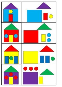 a printable pattern for children to make their own houses and buildings with different colors