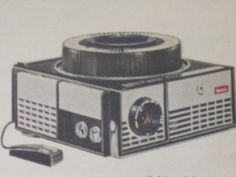 an advertisement for a portable projector from the 1950's