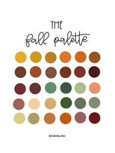 the fall palette with different colors