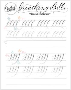 the cursive writing practice sheet for calligraphy