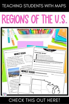 regions of the u s worksheet for teaching students with maps and other activities