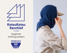 a person wearing a hat and jacket with the words kostukotos kerchief on it