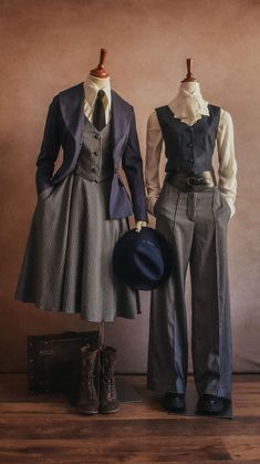 Victorian Inspo Outfit, Tailor Vest Outfits For Women, Modern Day Victorian Fashion, 1890s London Fashion, Victorian Style Modern Outfit, Victorian Suits Women, Victorian Fashion Casual, Woman Detective Outfit, Victorian Detective Outfit