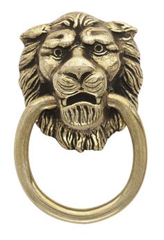 an image of a lion head ring on a white background