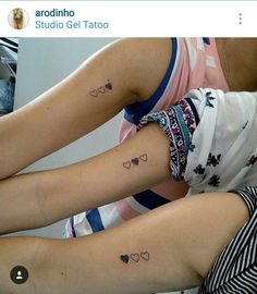 Sister Heart Tattoos, Three Sister Tattoos, 3 Sister Tattoos, Unique Sister Tattoos, Small Sister Tattoos, Sisters Tattoo